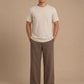 Solid Relaxed-Fit Cotton Korean Pants ( RDGP 304Brown )