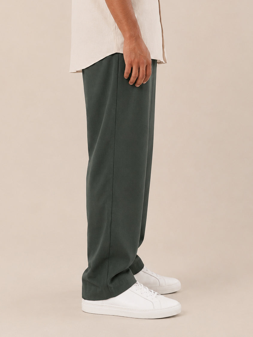 Solid Relaxed-Fit Cotton Korean Pants ( RDGP 304Pista )