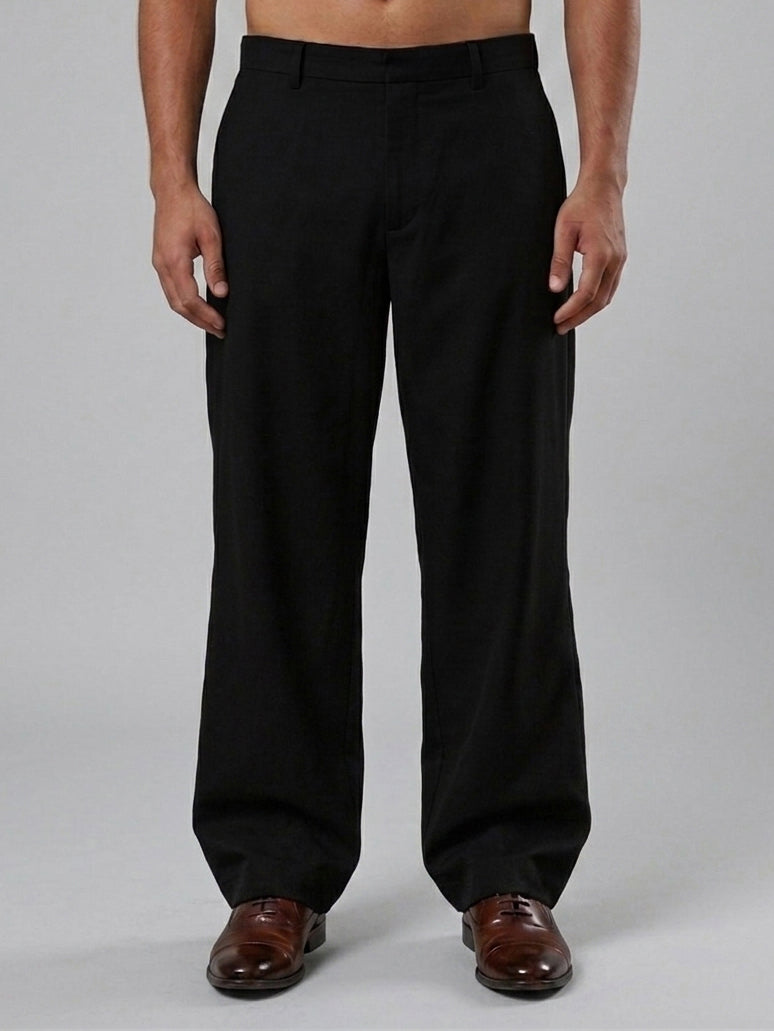 Men Straight Fit Korean Pants ( RDGP 305Black )