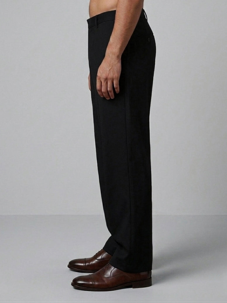 Men Straight Fit Korean Pants ( RDGP 305Black )