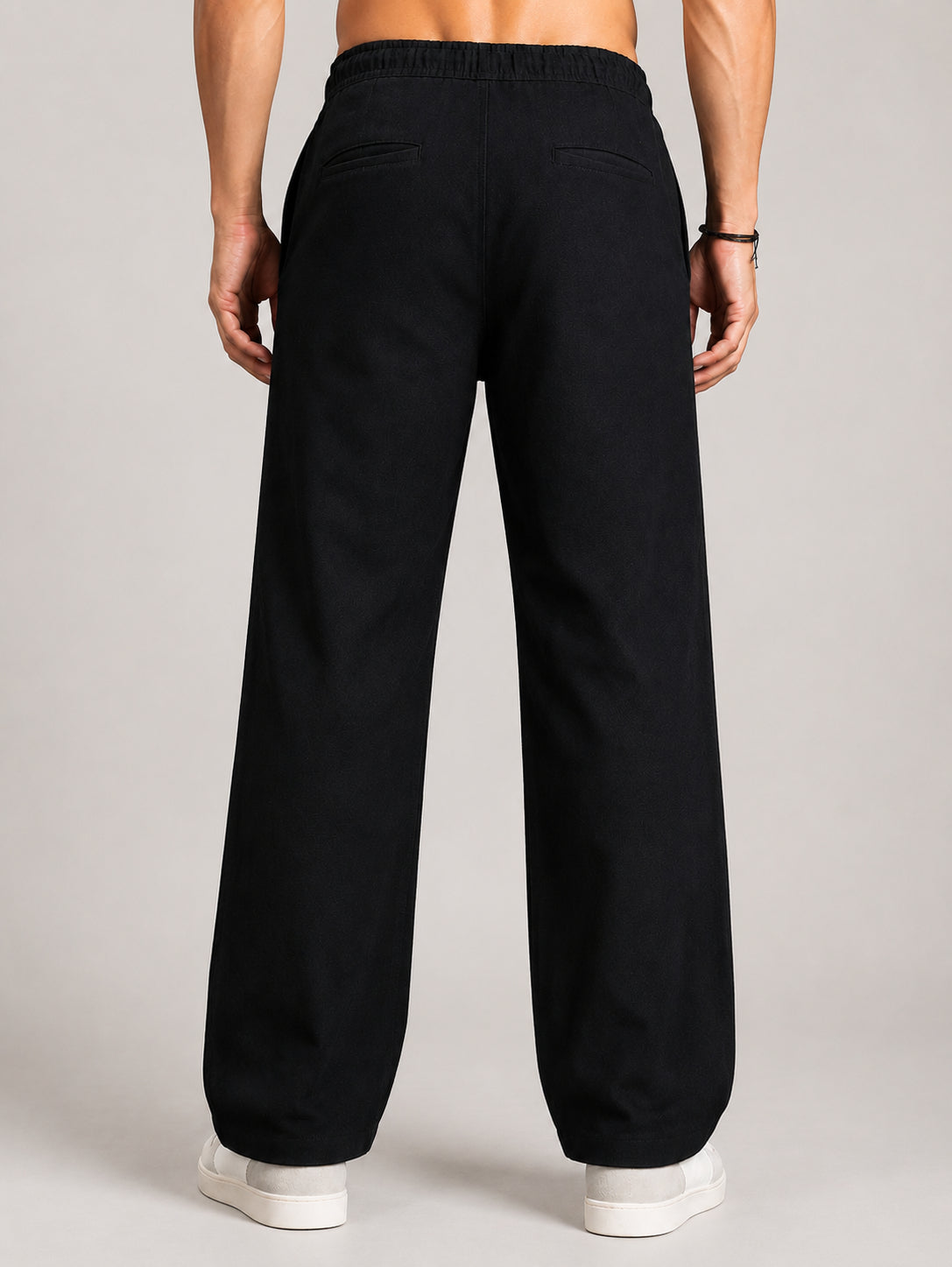 Linen Relaxed-Fit Regular Trousers for Men ( RDGP 306Black )