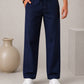 Linen Relaxed-Fit Regular Trousers for Men ( RDGP 306Navy )