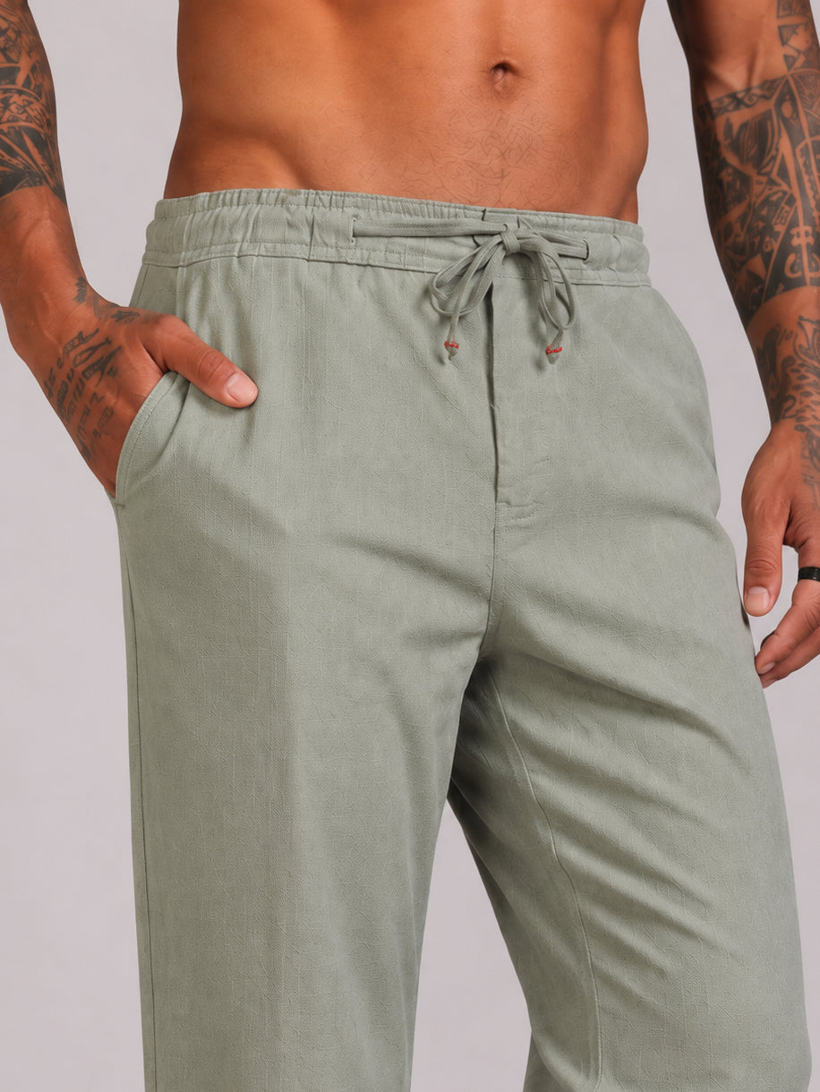 Linen Relaxed-Fit Regular Trousers for Men ( RDGP 306Pista )