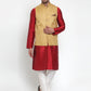 Jompers Men's Gold Woven Jacquard Nehru Jacket ( JOWC 4005Golden )
