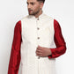 Jompers Men's Beige Embroidered Nehru Jacket ( JOWC 4012Beige )