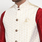 Jompers Men's Beige Embroidered Nehru Jacket ( JOWC 4012Beige )
