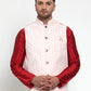 Jompers Men's Pink Embroidered Nehru Jacket ( JOWC 4012Pink )