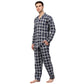 Indian Needle Men's Navy Blue Checked Night Suits ( GNS 001Navy-White )