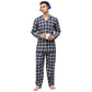 Indian Needle Men's Navy Blue Checked Night Suits ( GNS 001Navy-White )