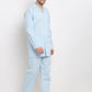 Indian Needle Men's Sky Cotton Striped Night Suits ( GNS 002Sky )