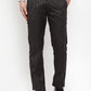 Indian Needle Men's Black Cotton Striped Formal Trousers ( FGP 255Black )