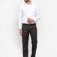 Indian Needle Men's Black Cotton Striped Formal Trousers ( FGP 255Black )