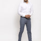 Indian Needle Men's Navy Cotton Polka Dots Formal Trousers ( GP 257Navy-Blue )