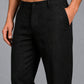 Linen Relaxed-Fit Regular Trousers for Men ( J-GP 308Black )