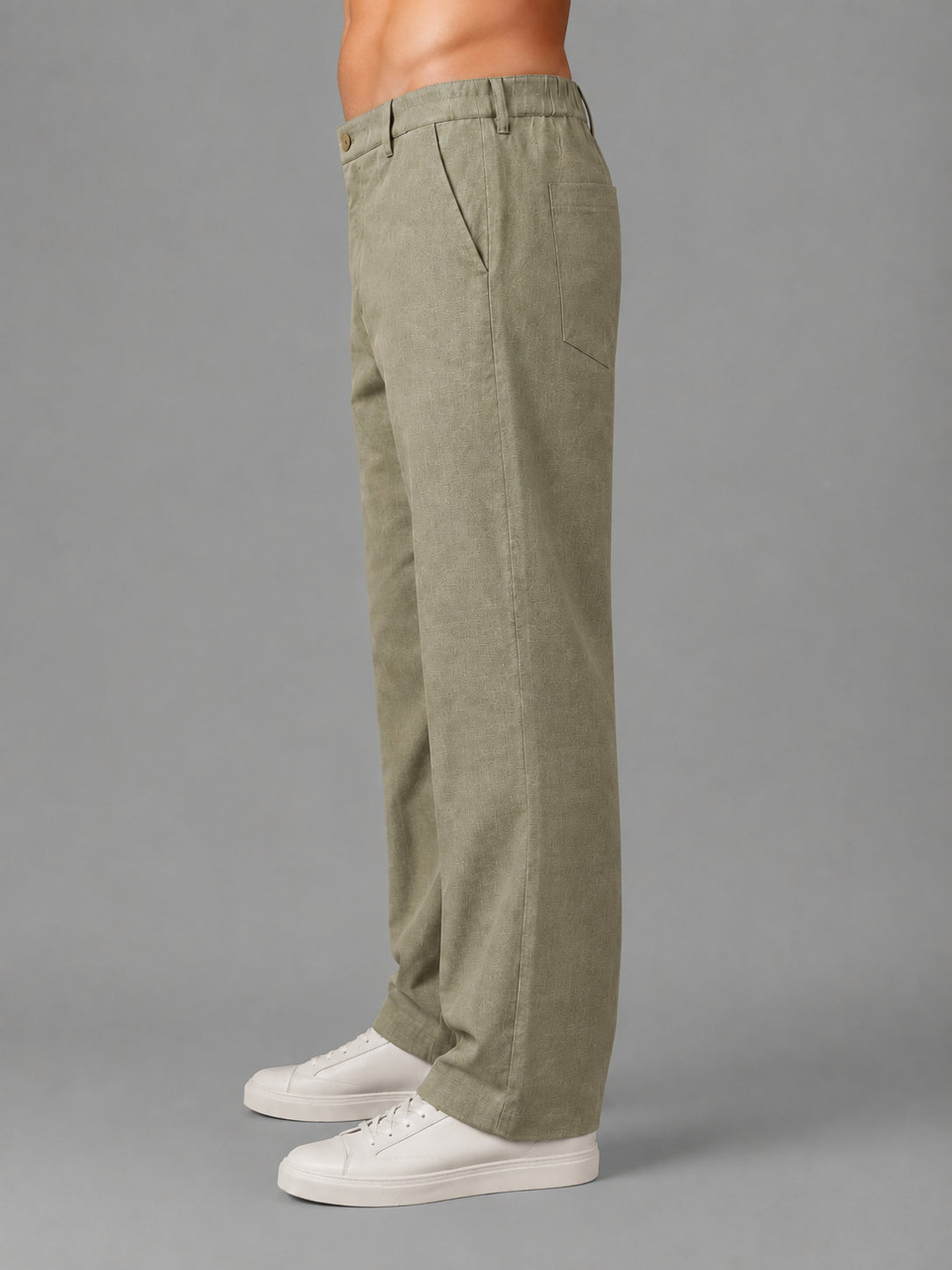 Linen Relaxed-Fit Regular Trousers for Men ( J-GP 308Pista )