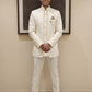 Men Woven Jacquard Indo-Western Set ( HOP-IND 155Cream )