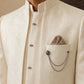 Men Woven Jacquard Indo-Western Set ( HOP-IND 155Cream )