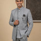 Men Woven Jacquard Indo-Western Set ( HOP-IND 155Grey )