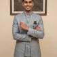 Men Woven Jacquard Indo-Western Set ( HOP-IND 155Grey )