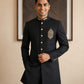Men's Cotton Blend Indo-Western Set with Zari Work ( HOP-IND 159Black )