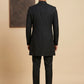 Men's Cotton Blend Indo-Western Set with Zari Work ( HOP-IND 159Black )