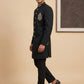 Men's Cotton Blend Indo-Western Set with Zari Work ( HOP-IND 159Black )