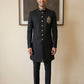Men's Cotton Blend Indo-Western Set with Zari Work ( HOP-IND 159Black )