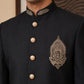 Men's Cotton Blend Indo-Western Set with Zari Work ( HOP-IND 159Black )