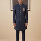 Men's Cotton Blend Indo-Western Set with Zari Work ( HOP-IND 159Navy )