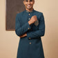 Men's Cotton Blend Indo-Western Set with Zari Work ( HOP-IND 159Peacock )