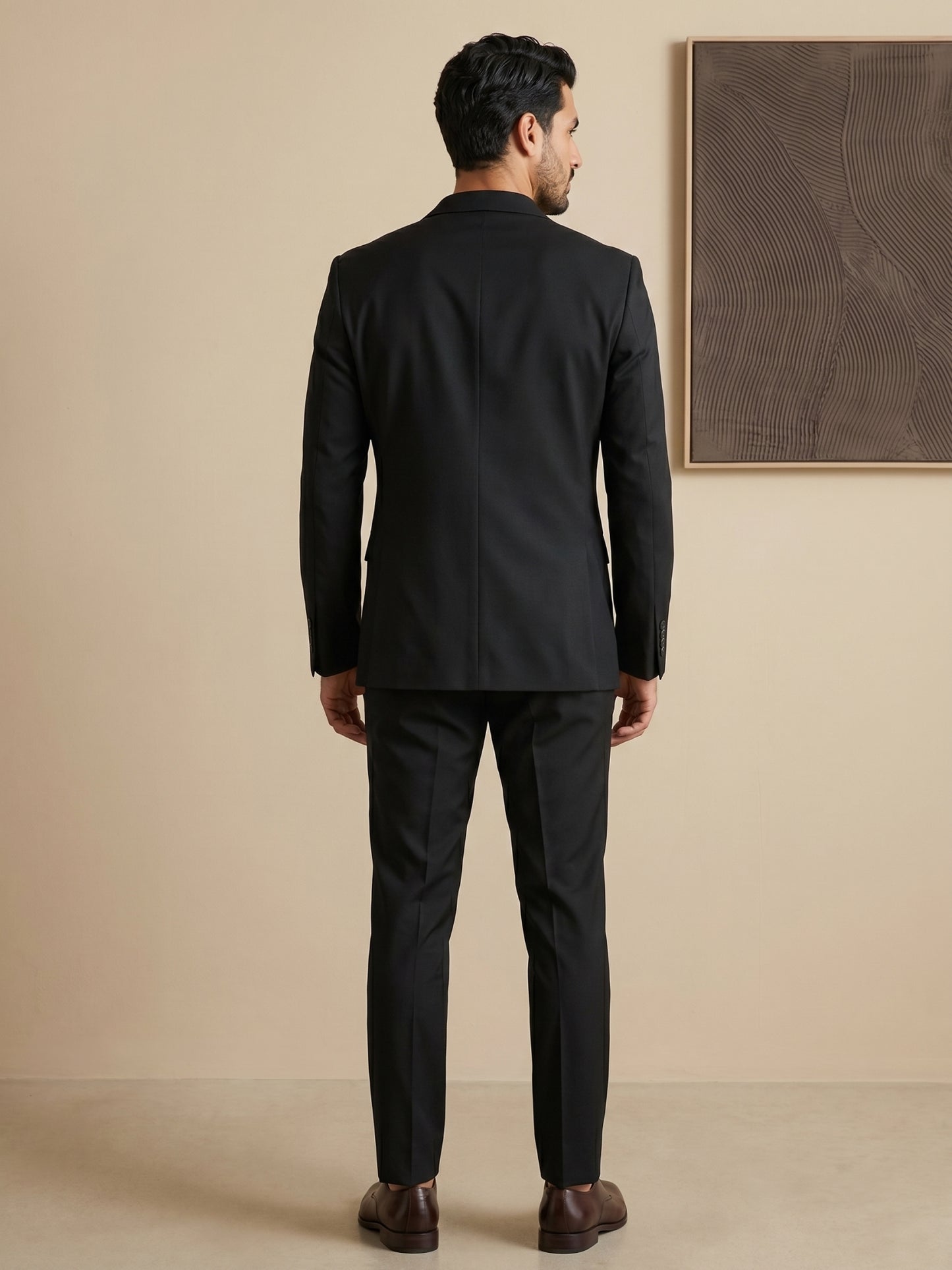 Cotton Blend Solid Indo-Western Set ( HOP-IND 161Black )