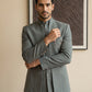 Cotton Blend Solid Indo-Western Set ( HOP-IND 161Grey )