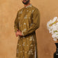 Silk Blend Elegant Thread Work Kurtas ( HOPKO 006Mehndi )