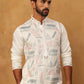 Men Festive Silk Blend Embroidered Kurta ( HOPKO 019White )