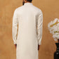 Men Festive Silk Blend Embroidered Kurta ( HOPKO 019White )