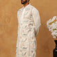 Men Festive Silk Blend Embroidered Kurta ( HOPKO 019White )