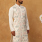 Men Festive Silk Blend Embroidered Kurta ( HOPKO 019White )
