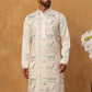 Men Festive Silk Blend Embroidered Kurta ( HOPKO 019White )