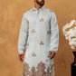 Silk Blend Ethnic Embroidered Kurta ( HOPKO 021Blue )