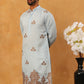 Silk Blend Ethnic Embroidered Kurta ( HOPKO 021Blue )
