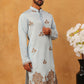 Silk Blend Ethnic Embroidered Kurta ( HOPKO 021Blue )