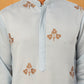 Silk Blend Ethnic Embroidered Kurta ( HOPKO 021Blue )
