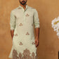 Silk Blend Ethnic Embroidered Kurta ( HOPKO 021Pista )