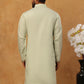 Silk Blend Ethnic Embroidered Kurta ( HOPKO 021Pista )