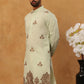 Silk Blend Ethnic Embroidered Kurta ( HOPKO 021Pista )