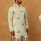 Silk Blend Ethnic Embroidered Kurta ( HOPKO 021Pista )
