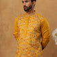 Men Festive Silk Blend Embroidered Kurta ( HOPKO 022Mustard )