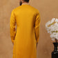 Men Festive Silk Blend Embroidered Kurta ( HOPKO 022Mustard )