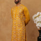 Men Festive Silk Blend Embroidered Kurta ( HOPKO 022Mustard )