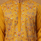 Men Festive Silk Blend Embroidered Kurta ( HOPKO 022Mustard )